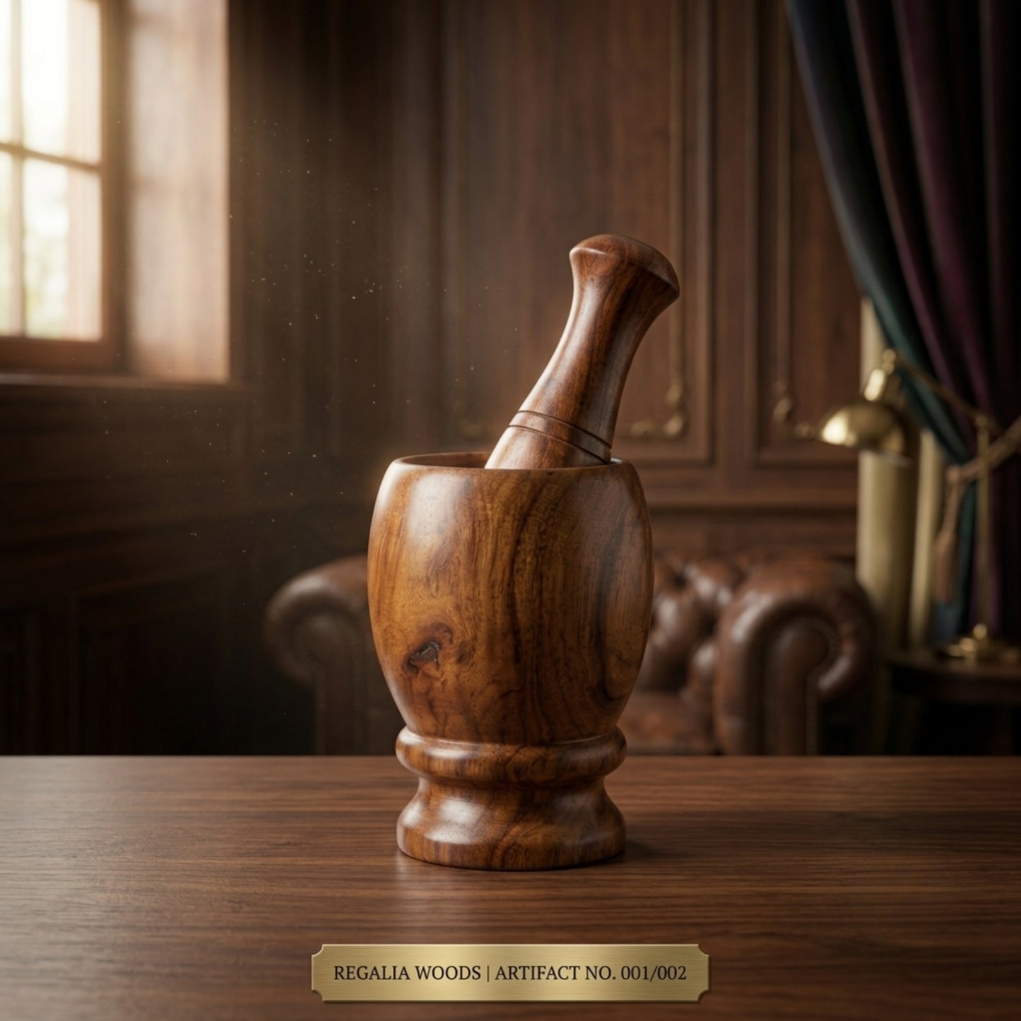 The Alchemist’s Set – Hand-Turned Wooden Mortar & Pestle