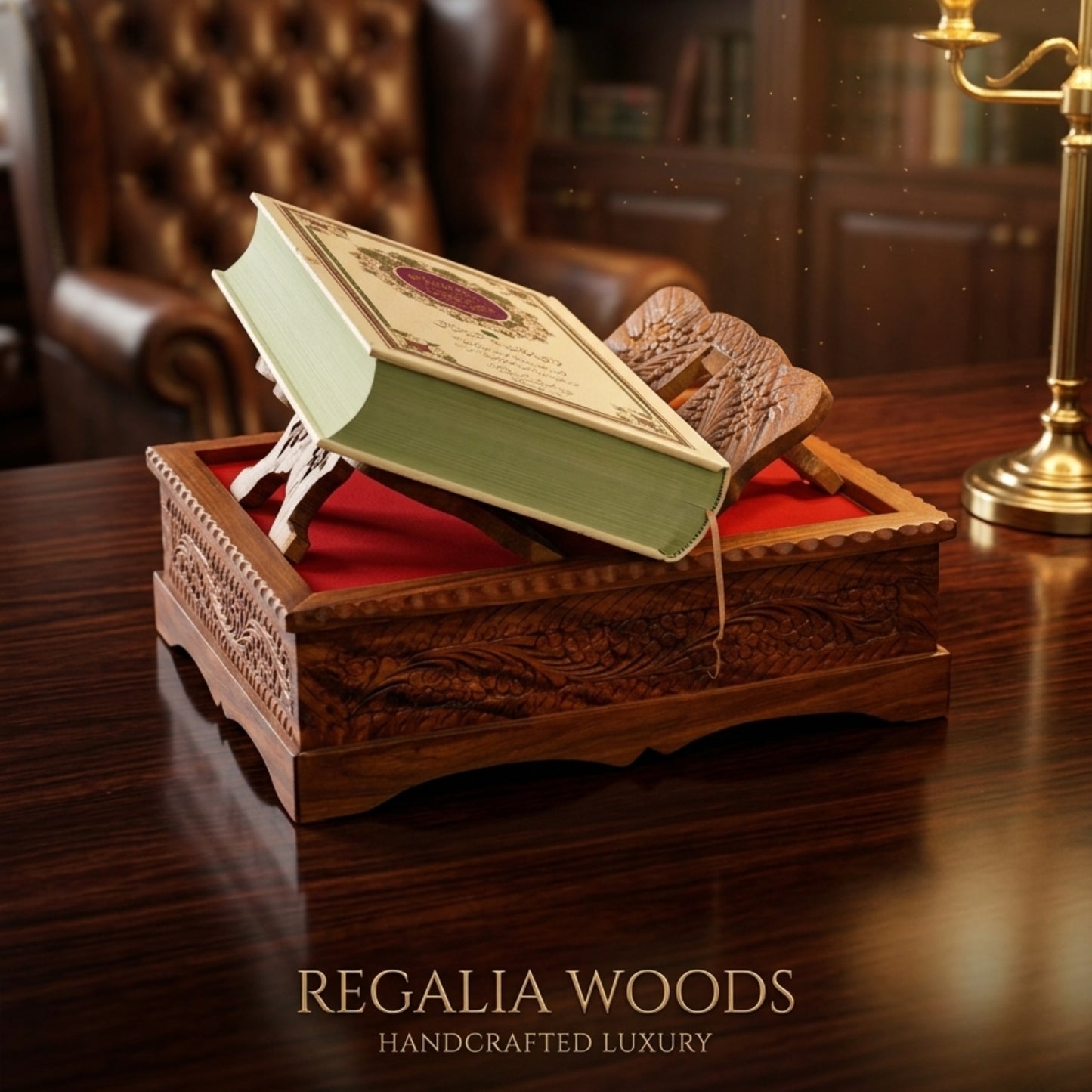 Wooden Handmade Carving Quran Pak box