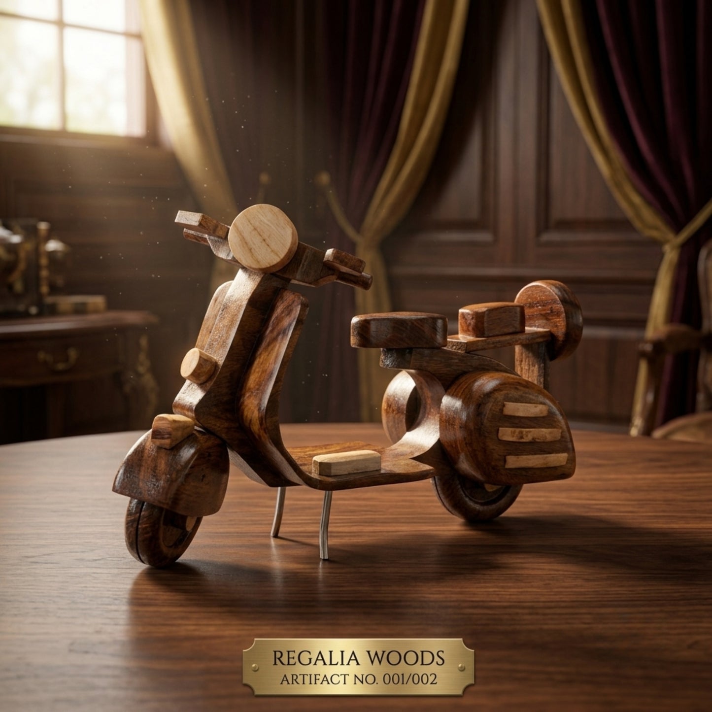 Wooden Scooter Model (decorative miniature)