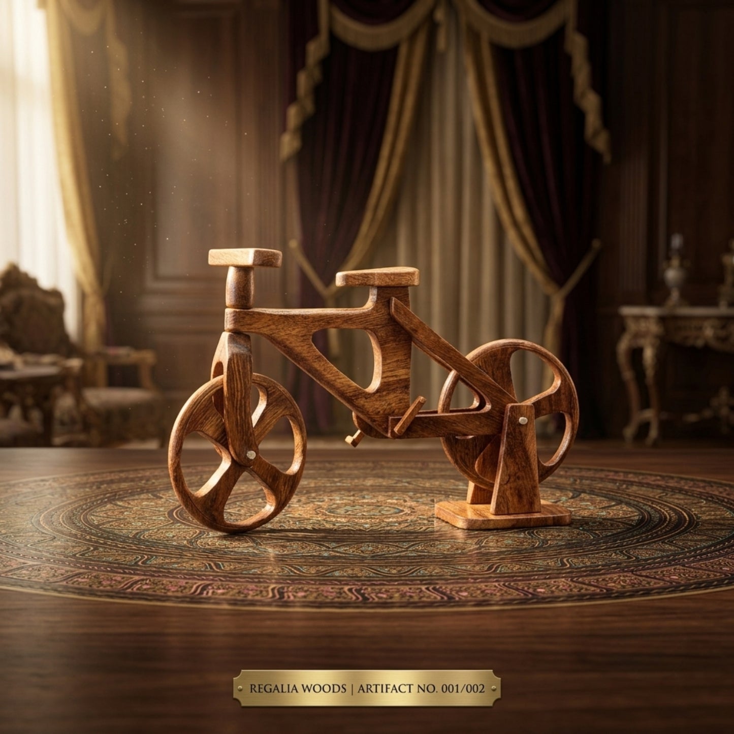 Wooden Bicycle Decorative Model / Sheesham Wood Bicycle Sculpture