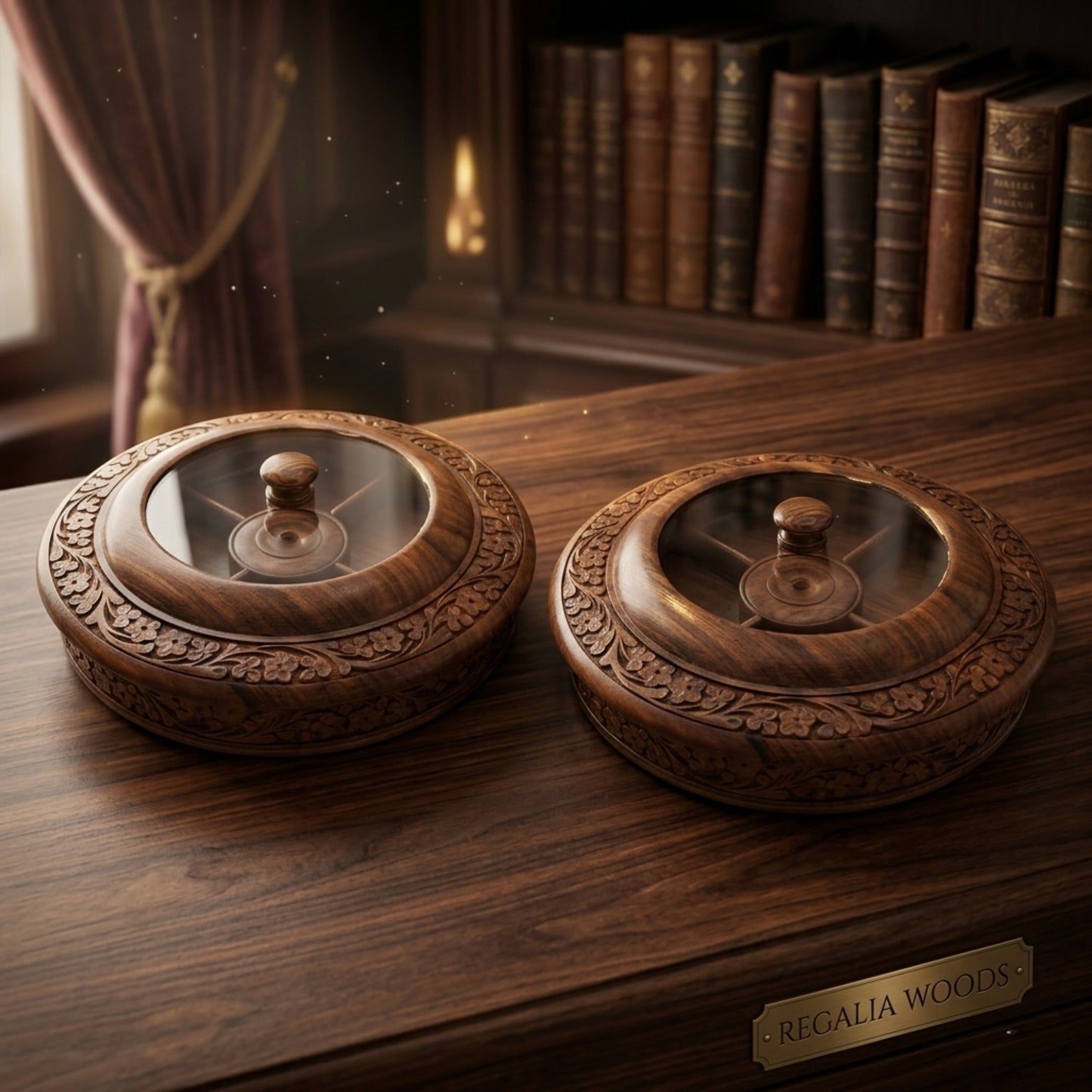 Hand Carved Dry Fruit Box.