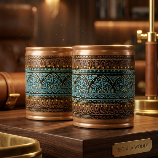 Wooden Handmade Naqshi Art Pen Jar