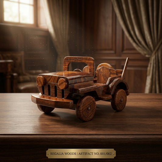 Wooden Jeep Toy Car